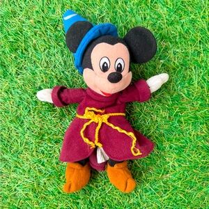 2/$15 Fantasia Sorcerer Mickey Mouse Bean Bag Plush Vintage 1996 Disney